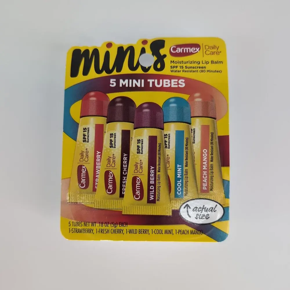 Carmex Daily Care Minis Moisturizing Lip Balm Tubes with SPF 15 - Set of 5 - New